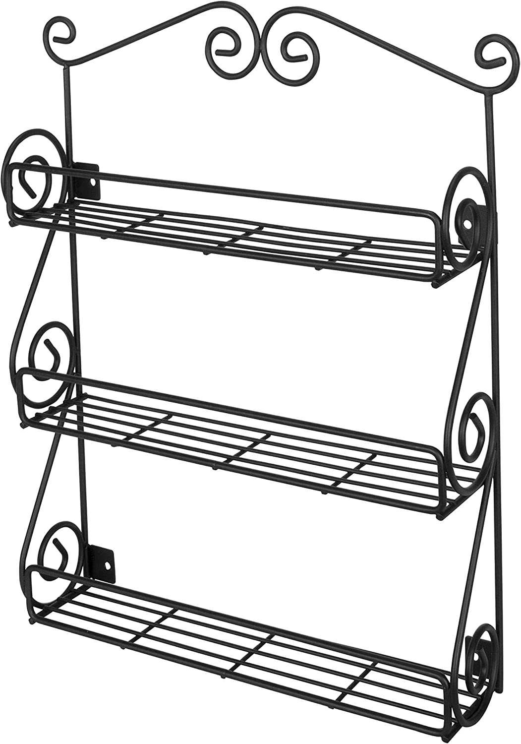 Spectrum Diversified Scroll Spice Wall Mount Rack, Black