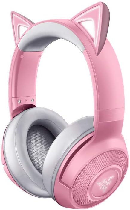 Razer Kraken BT Kitty Edition - Wireless Bluetooth Headset with Chroma RGB, 40ms Low Latency Connection, Custom-Tuned 40mm Drivers, Beamforming Microphone - Quartz Pink - RZ04-03520100-R3M1