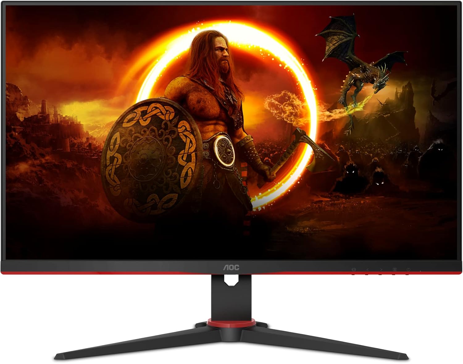 AOC VIPER 27G2SE Gaming Monitor 27 Inches, FHD 1920x1080, 165Hz 1ms, 2 HDMI Port, Built-In Speakers, Height Adjustable Stand, Tear-Free Gaming Experience, Black