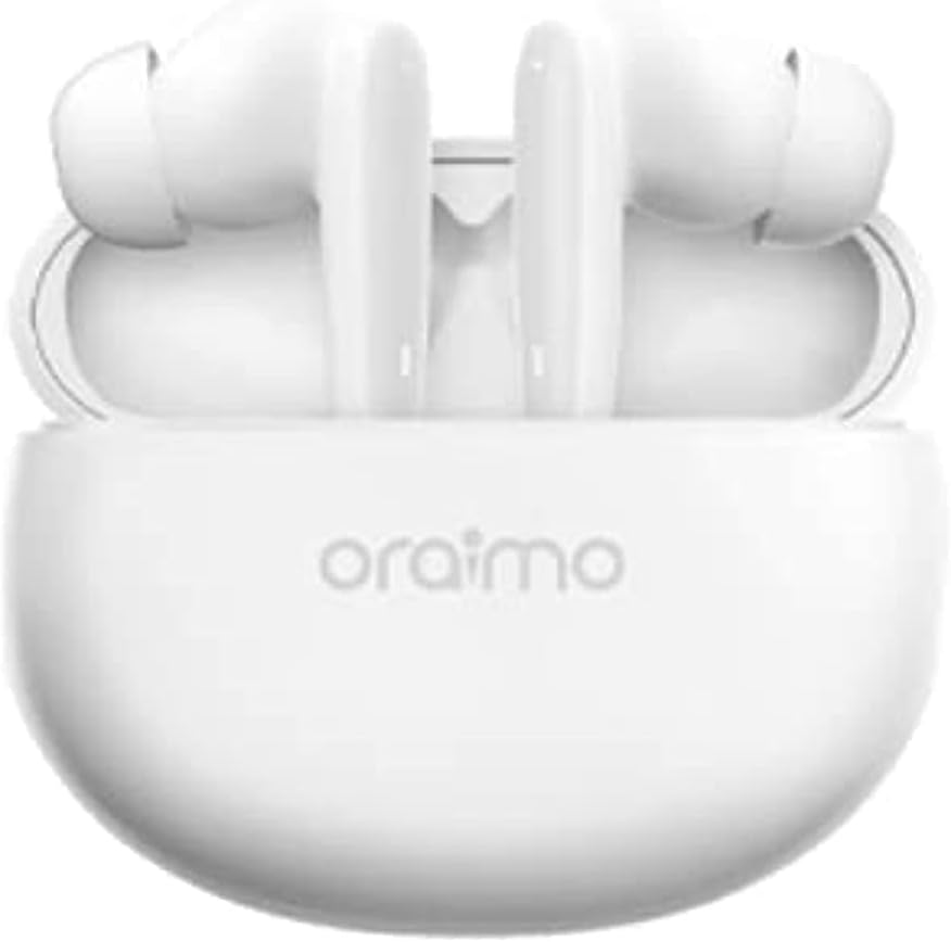 Oraimo TWS Riff OEB-E02D Bluetooth 5.0 Earbuds Built-in Mic and Stereo Bass Sound E02D - White