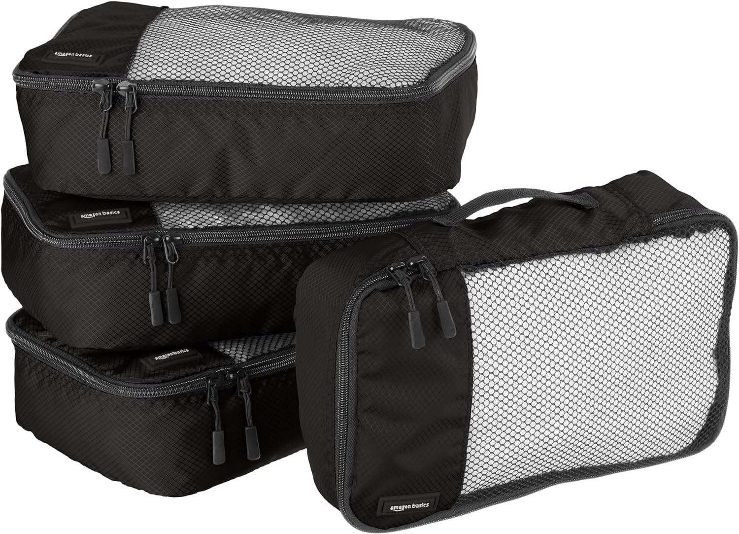 Amazn Basics Packing Cubes Small 4-Piece Set - Black