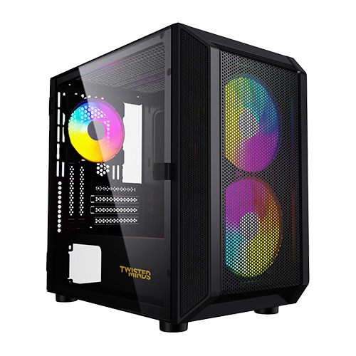 Twisted Minds Trident-03 Mid Tower Gaming Case – Black