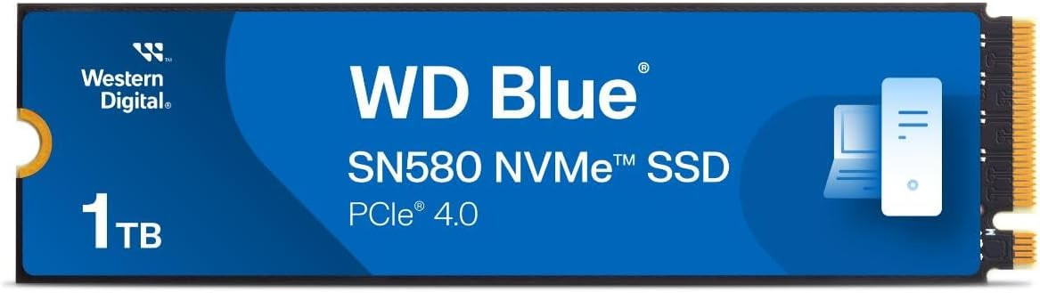 ويسترن ديجيتال SSD SN580 NVMe (WDBWMY0010BBL-WRWM) سعة 1 تيرابايت - أزرق