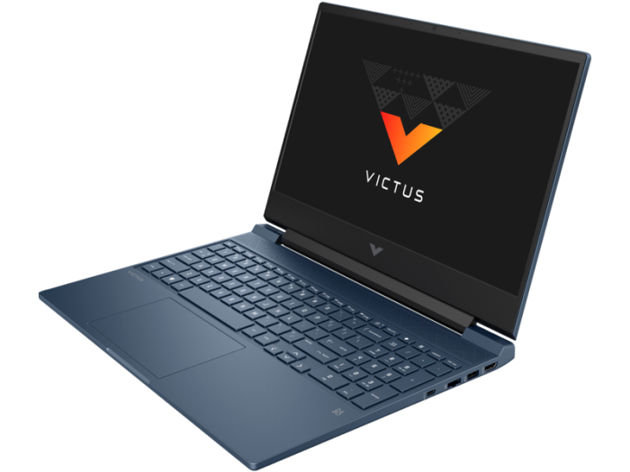 لاب توب اتش بي للألعاب فيكتوس 15-fa1051ne كمبيوتر محمول للألعاب HP Victus 15-fa1051ne  i5-13420H 8 كور - 8 جيجا رام DDR4 - تخزين 512 جيجا اس اس دي - RTX2050 4 جيجا - 15.6 فل اتش دي IPS 144 هرتز - دوس -لوحة المفاتيح العربية/الإنجليزية إضاءة خلفية  - أزرق