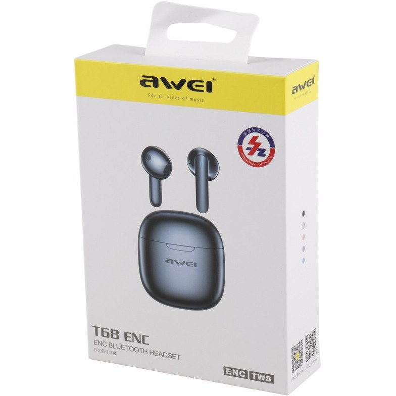 Awei T68 ENC Wireless Earphones - Black