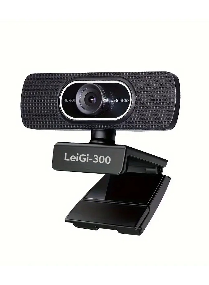 Smart Home Mini USB Computer Camera, USB Webcam with Microphone, Plug and Play, Compatible with Zoom Skype Teams, Video Conferencing-LEIGI 300